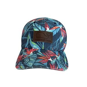 Vineyard Vines Hat Tropical Floral Mesh SnapBack Cap Blue Red Green Adjustable
